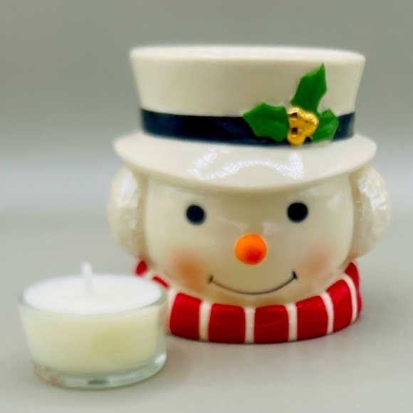 Lenox Snowman Figural Christmas Holiday Candle Holder with Tea Light Candle NIB - Picture 4 of 10
